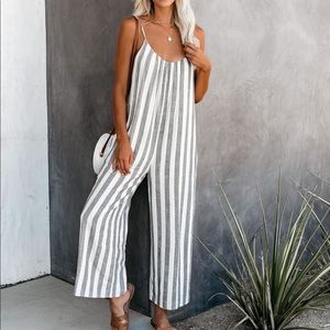 Vici Dolls striped jumpsuit